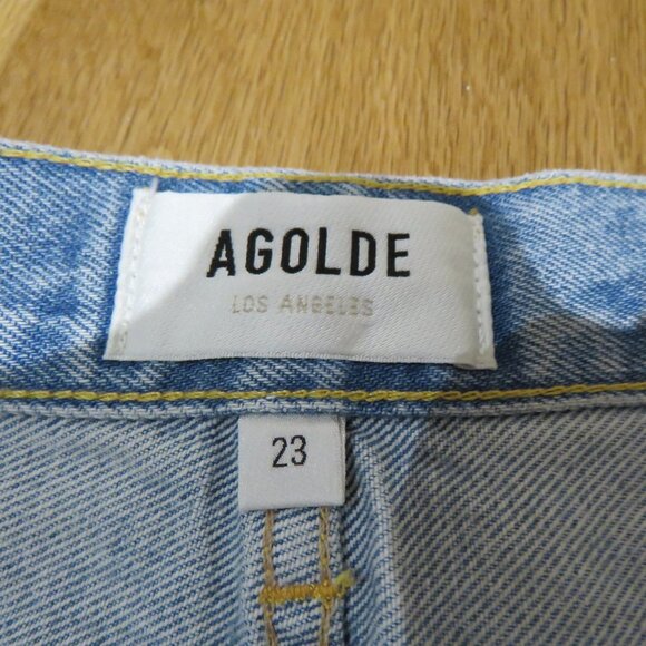 AGOLDE Parker Long Shorts in Swapmeet Light Denim Boho Distressed Casual 23 NWT - Picture 11 of 12